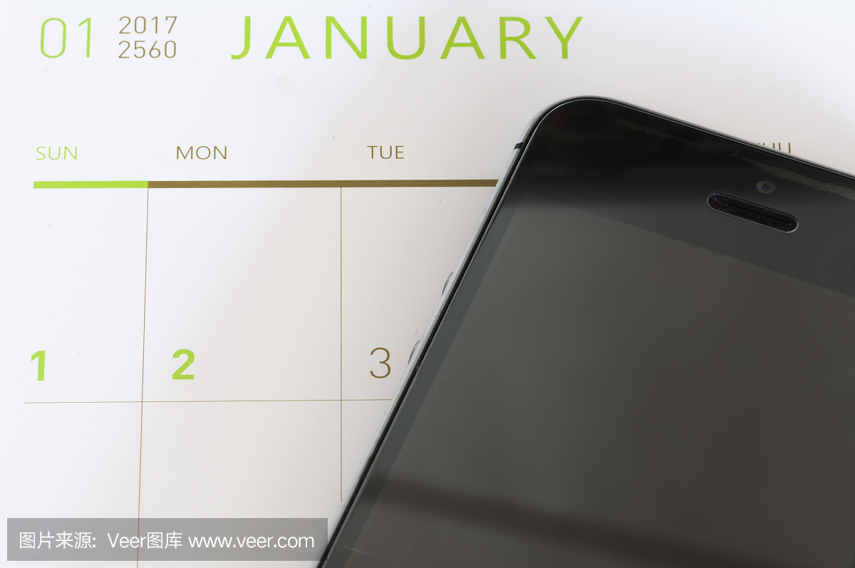 5、日歷配智能手機,新年上班時間